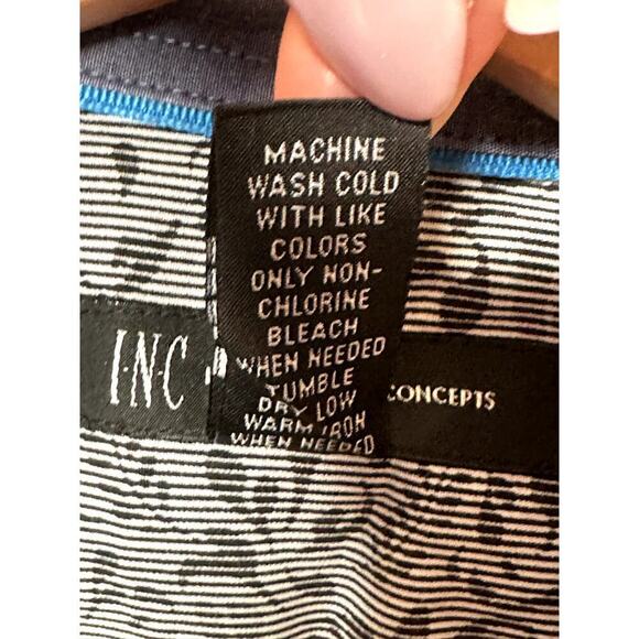 INC International Concepts Long Sleeve Blue Plaid Button Up Shirt Mens Size M - Picture 6 of 6